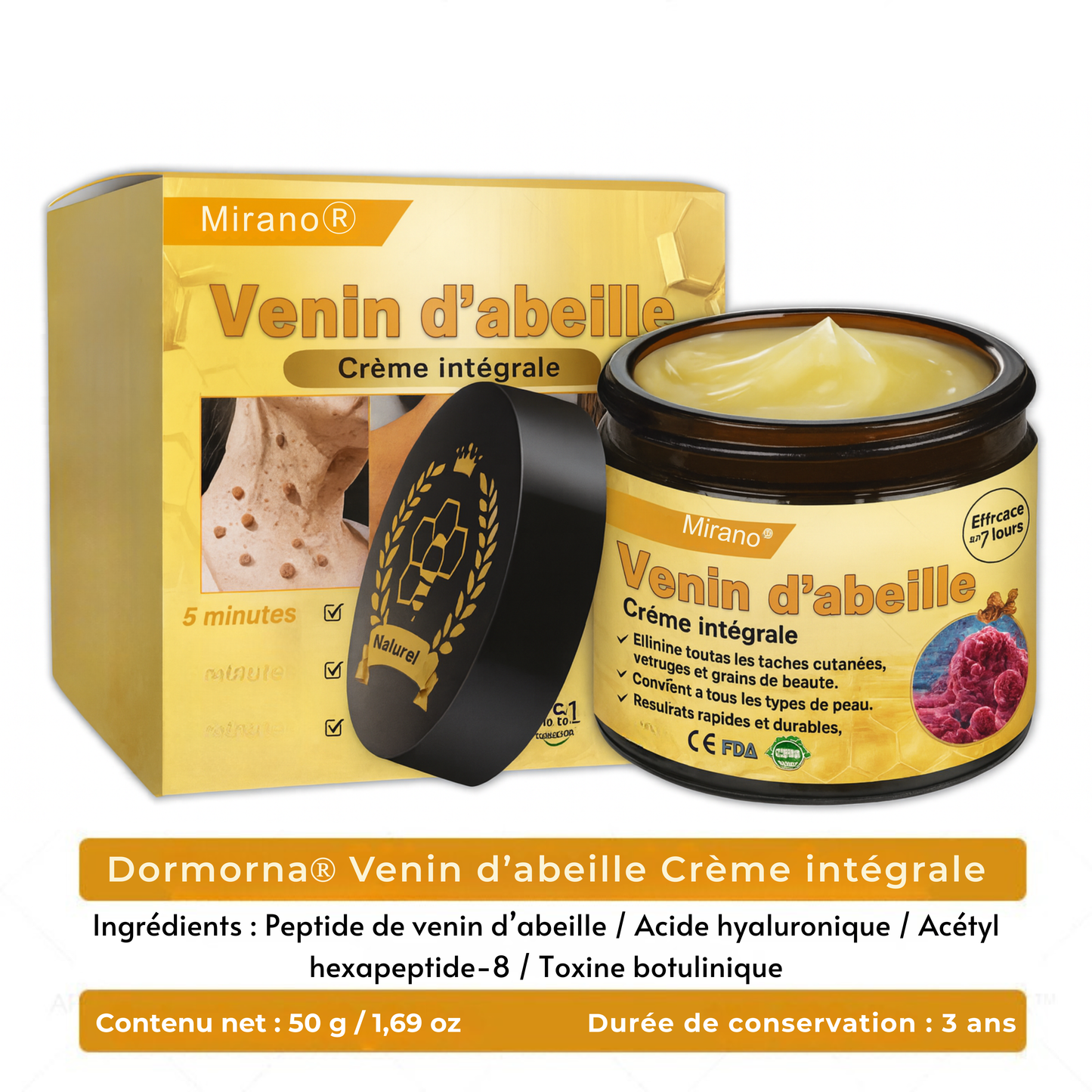 Crème intégrale au venin d'abeille