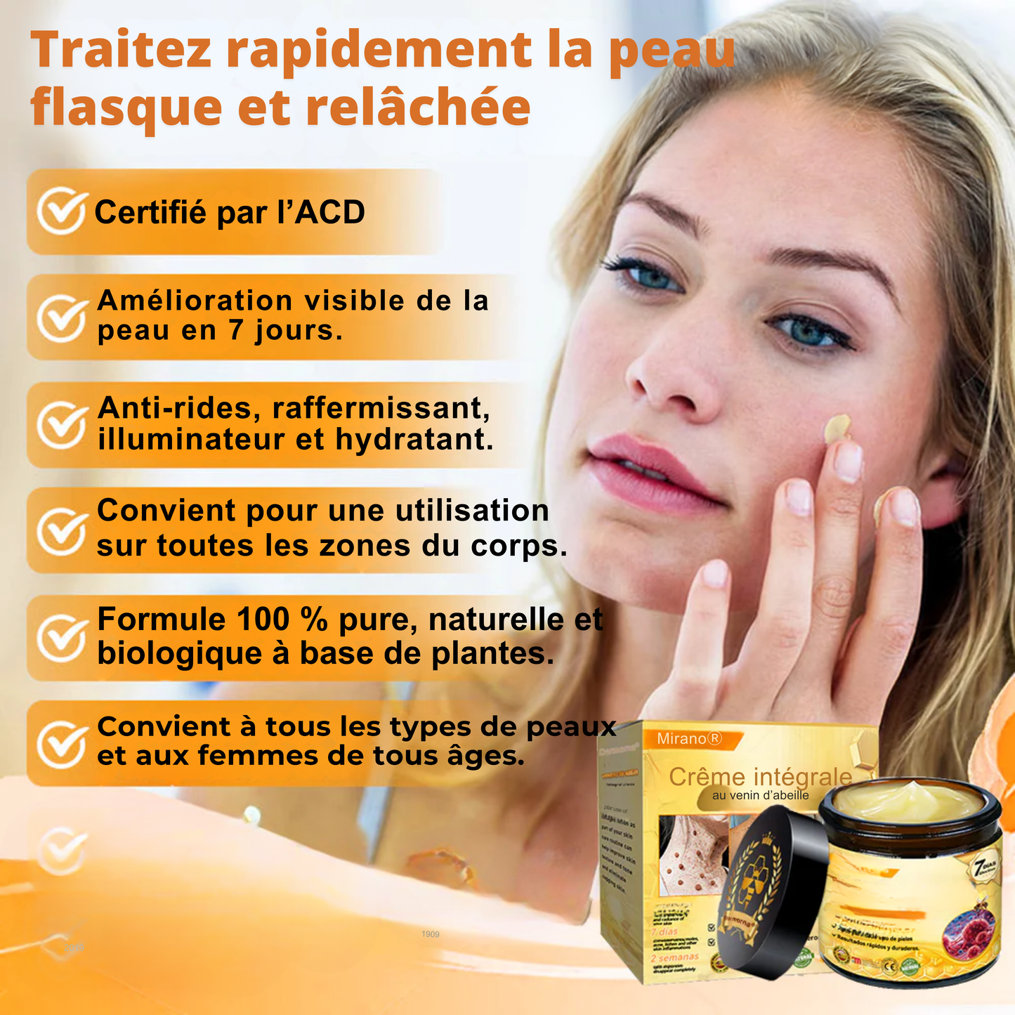 Crème intégrale au venin d'abeille